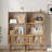 Small Bookcase, 43" H Open Shelf Cube Bookshelf With Slatted Door, Mid-century Bookcase With 3 Cubes, Open Shelves Display Storage Cabinet For Living Room, Home Office, Oak-838677309