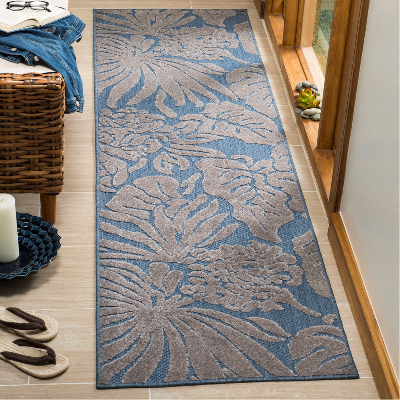 Tapis bleu Patricia, Tapis de couloir 2 pi 3 po x 8 pi