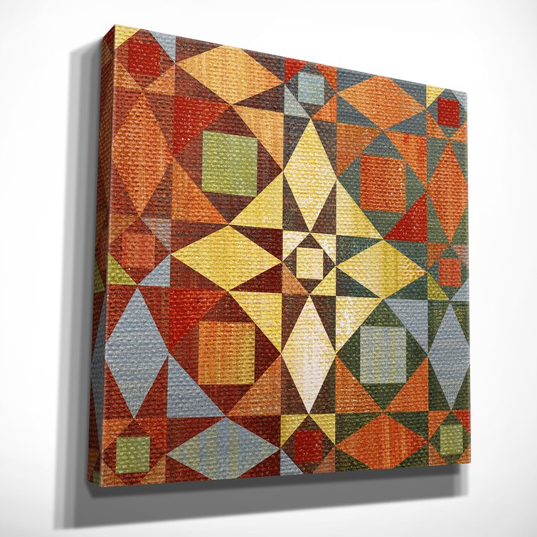'Kaleidoscope Quilt II' Oil Painting Print on Wrapped Canvas