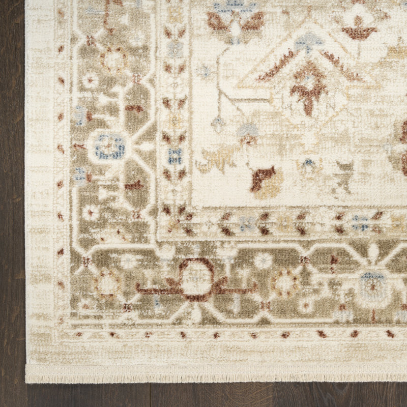 Tapis taupe ivoire 4 pi x 6 pi Nourison Pardis, Rectangle 4pi x 6 pi