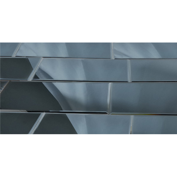 Reflections 12 in. x 24 in. Diamond Grade Glass Mirror Beveled Large Format Subway Decorative Kitchen & Bathroom Wall Tile