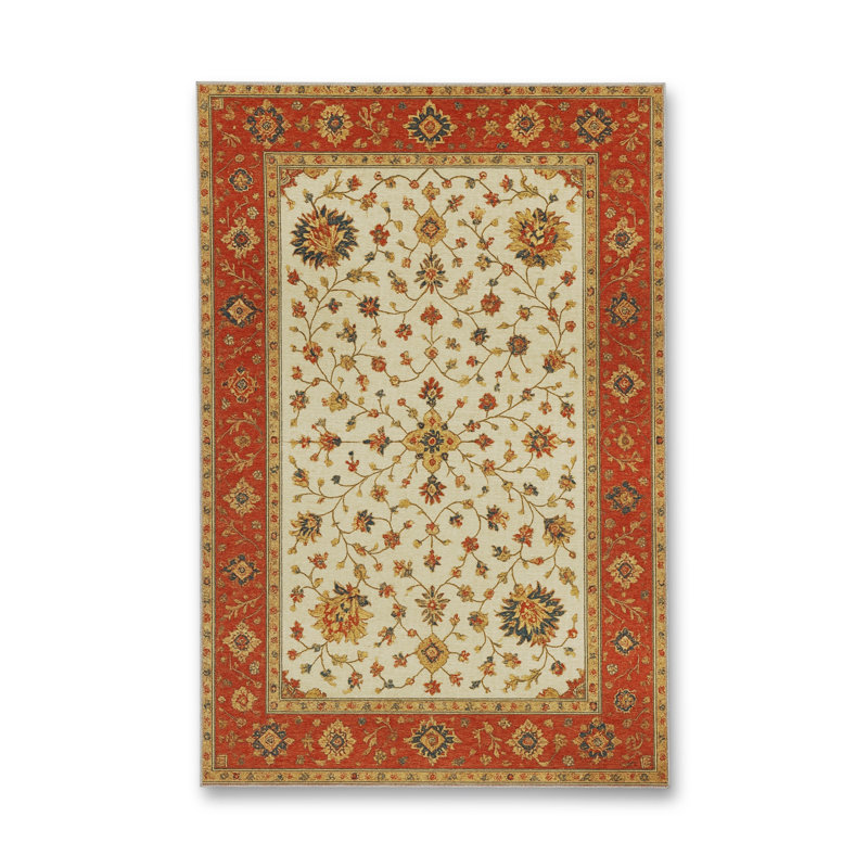 Tapis beige tissé traditionnel Mosso, 6'7" x 9'10"