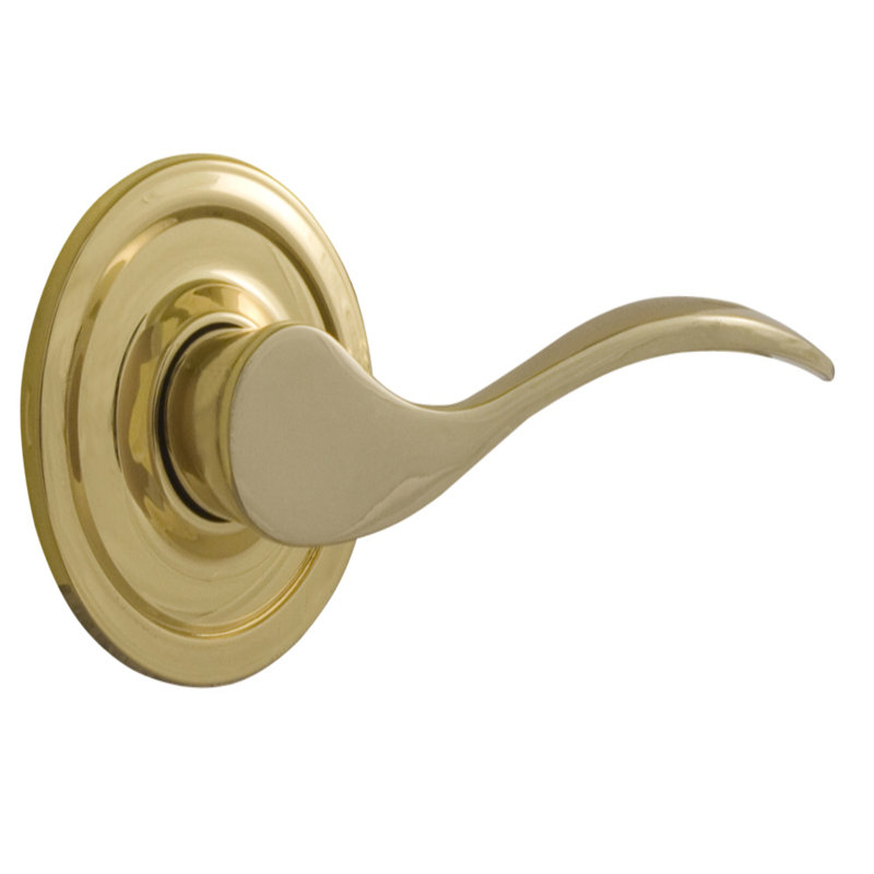 Faux levier de porte simple Bordeau, Droite, Laiton poli