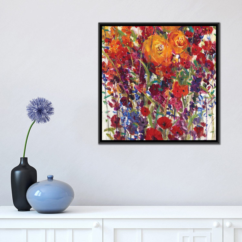 « mixed bouquet iii », reproduction sur toile, H 18 po x l 18 po x P 1,5 po, Toile avec cadre noir, Pas de tapis