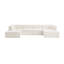 Canapé modulaire contemporain 106 po 106 pièces - Canapé surdimensionné en chenille 5 pièces avec repose-pieds beige-1383378687-1383378684