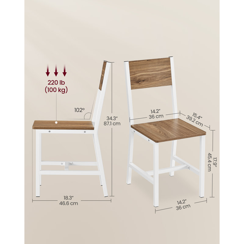 Ajayceon Upholstered Slat Back Parsons Chair, Brown/White, White