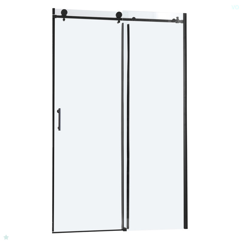 Paroi de douche coulissante simple H 48 po x H 76 po, Noir mat