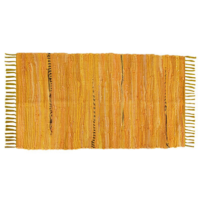 Tapis en coton 24 po x 36 po Chindi multicolore tissé à la main lavable et réversible pour le salon