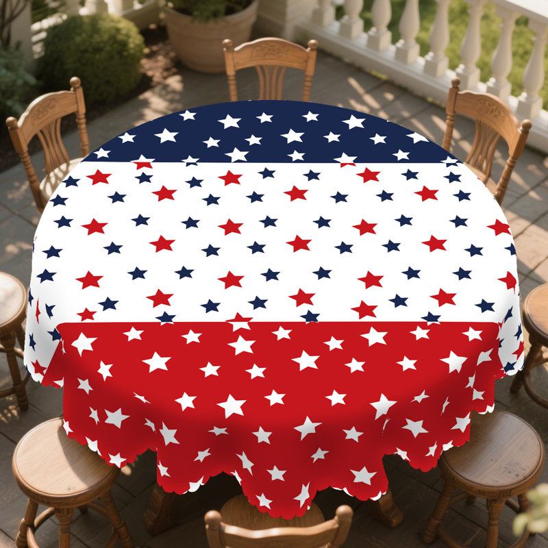 Nappe Independence Day Dagostino - drapeau américain, motif patriotique rouge, blanc, bleu rond / rectangulaire, Rond 60 po