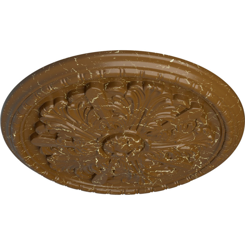 Médaillon de plafond Endurathane Southampton, DE 16 3/8 po x P 1 3/4 po (convient aux auvents jusqu'à 2 3/4 po), fini or irisé peint à la main