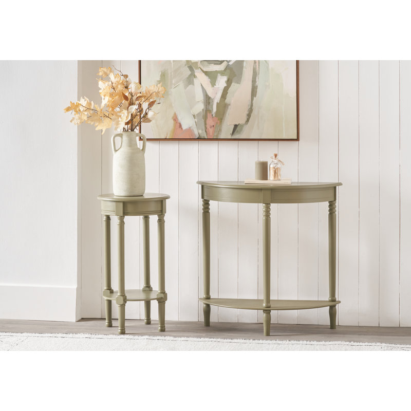 Callum 80cm Solid Wood Console Table, Olive Green