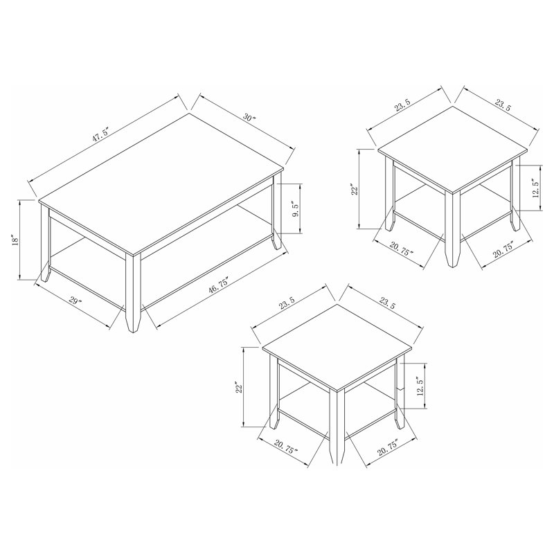 Arline 3 - Piece Living Room Table Set