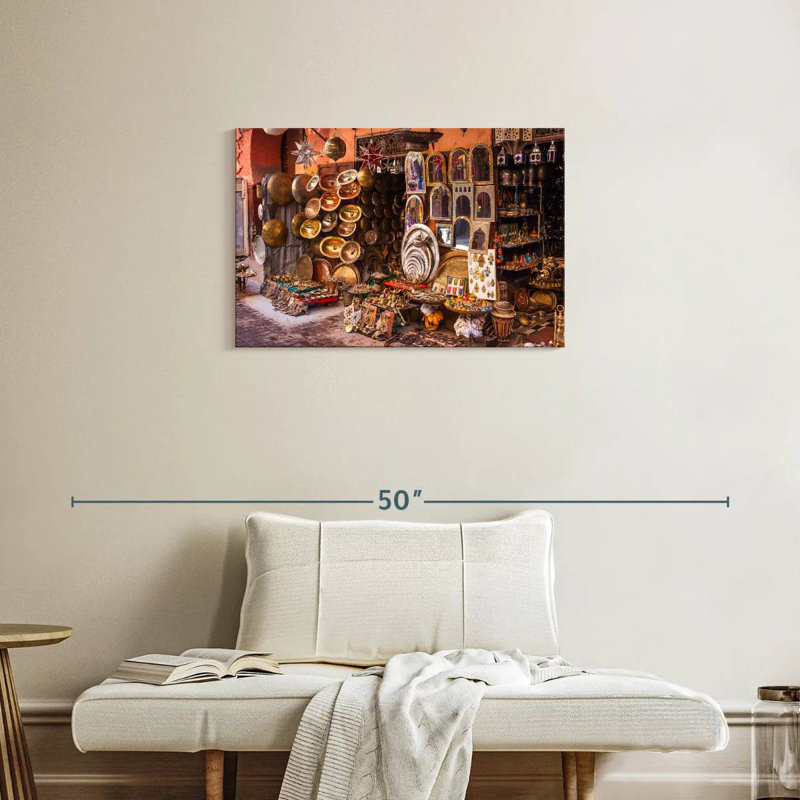Artisanat marocain en métal Senne, H 20 po x l 30 po