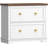 White & Walnut Farmhouse Wooden Lateral File Cabinet - 2 Drawers (Printer Stand, Fits A4/Letter Hanging Files For Home Office)
