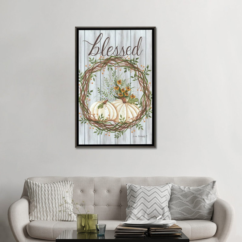 «Blessed», reproduction d'art sur toile encadrée, H 48 po x l 32 po, Impression encadrée sans passe-partout, Gris