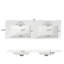 Meuble-lavabo double lavabo de 150 cm avec lavabo en SMC, 3 tiroirs et armoire avec tablette réglable, style ferme moderne, salle de bain principale