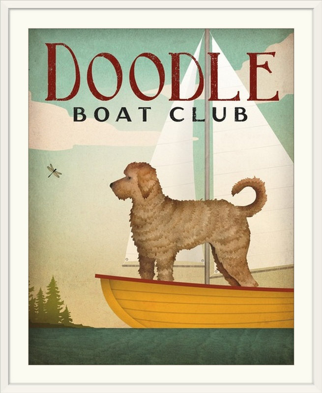 « doodle voile » par ryan fowler, affiche rétro, H 28 po x l 24 po x P 1 po, Cadre blanc