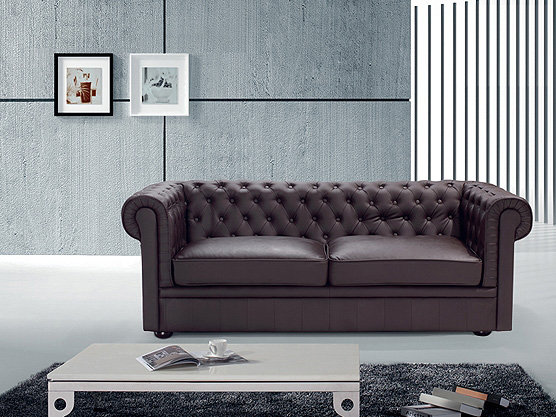Genuine Leather Sofa, Brown