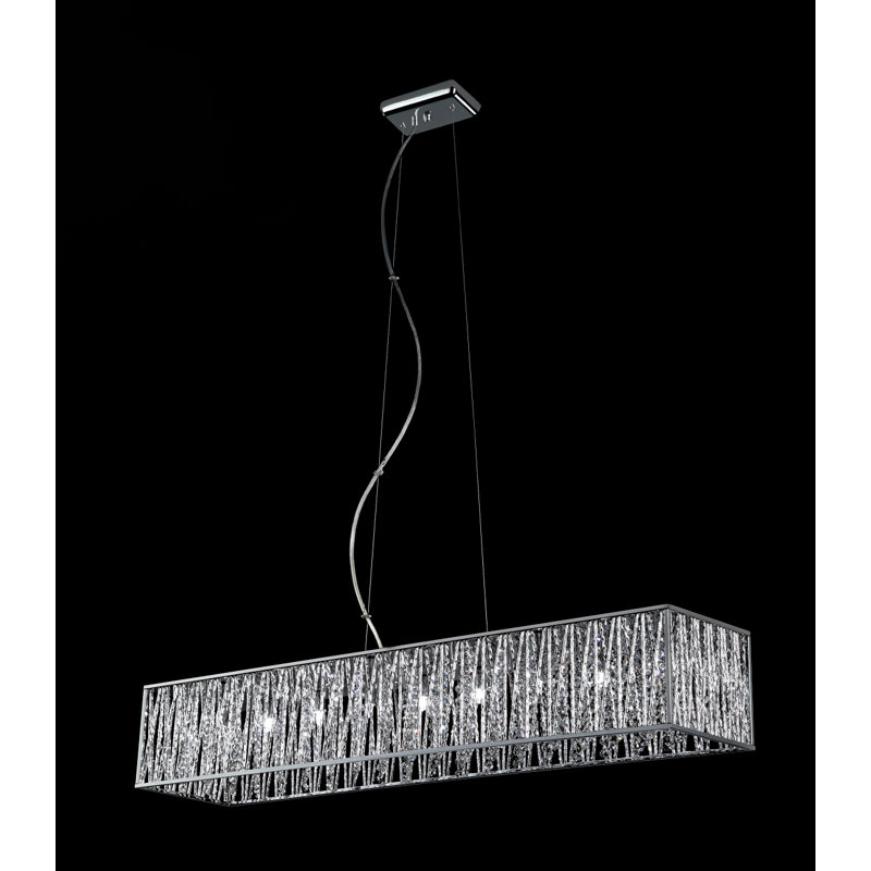 Lustre rectangulaire en cristal 9 lumières Alezay
