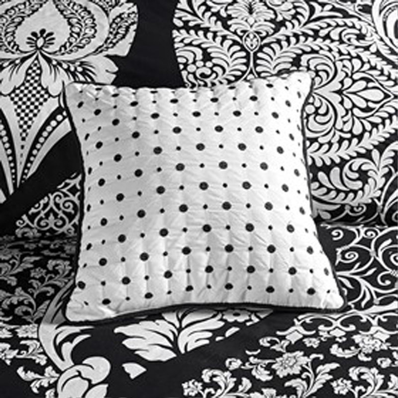7 Piece Cotton Printed Comforter Set Black Cal King