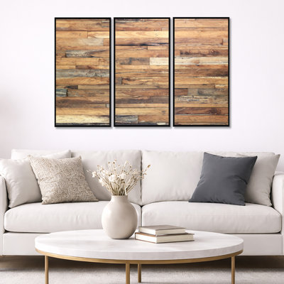 " Brown Wood Texture " 3 - Pieces
