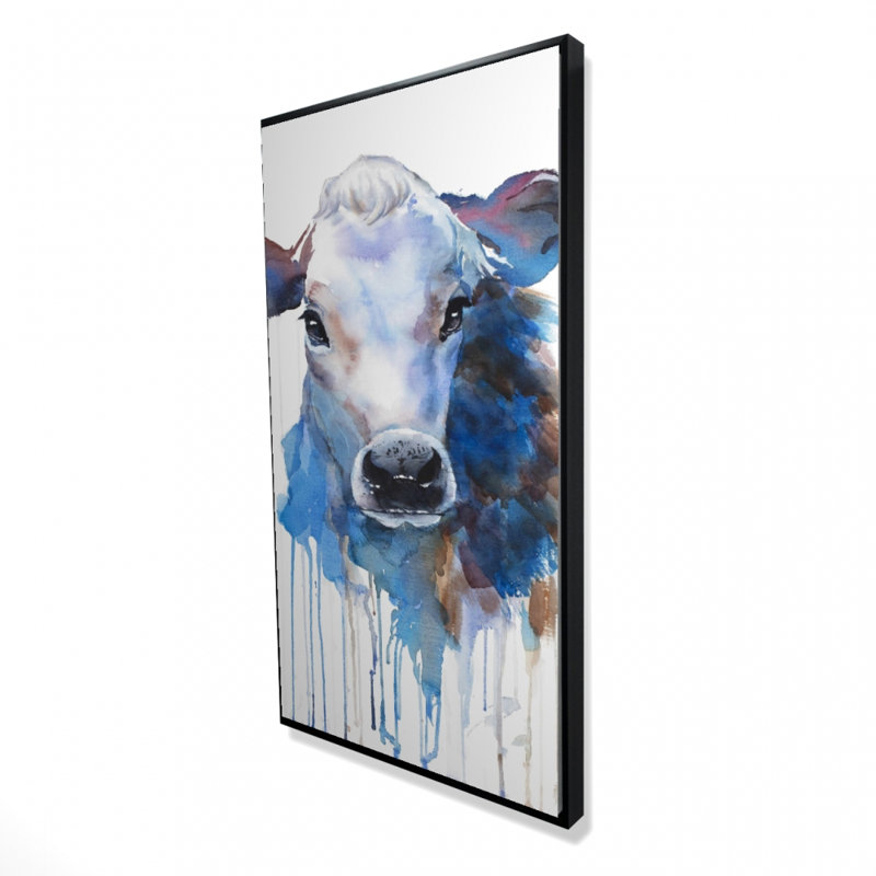 Watercolor Jersey Cow Print On Canvas, H 48 po x l 24 po