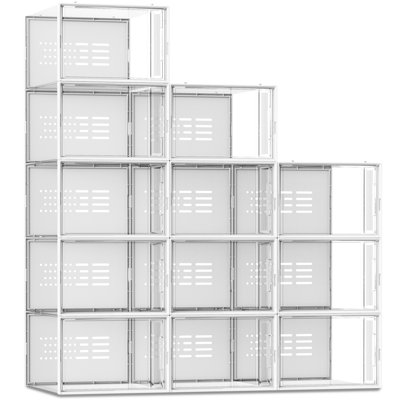 Boîte de rangement pour chaussures très grande taille 11, organisateur de chaussures empilable en plastique pour garde-robe, support de bac à chaussures pliable pour chaussures