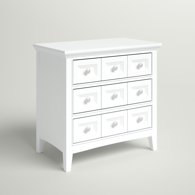 Byram 29.06'' W Plywood / Laminate Board Nightstand, Creamy White