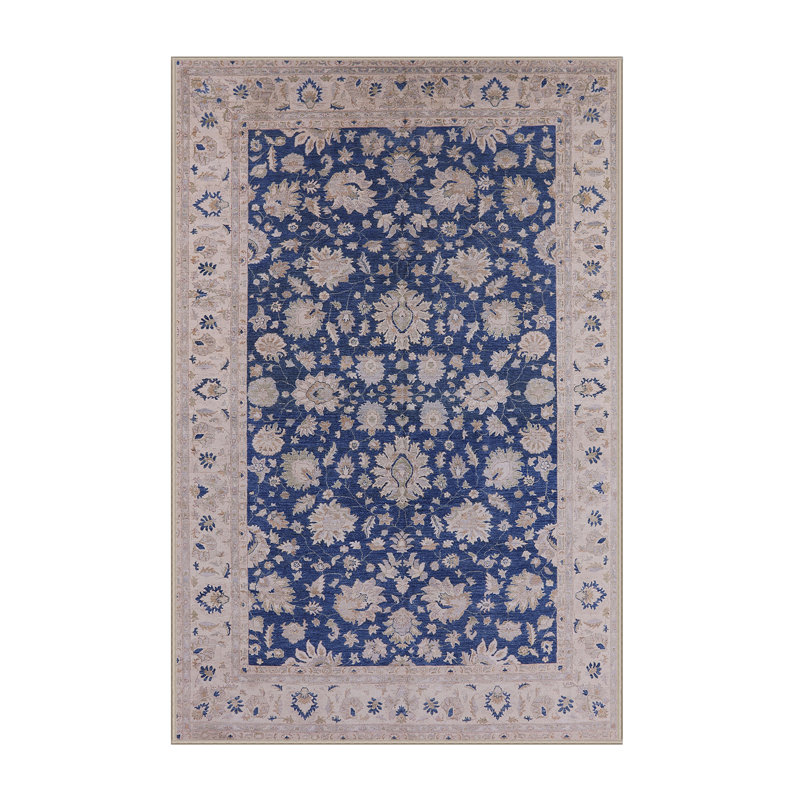 Tapis oriental beige / bleu Lucida, Rectangle 5 pi x 7 pi