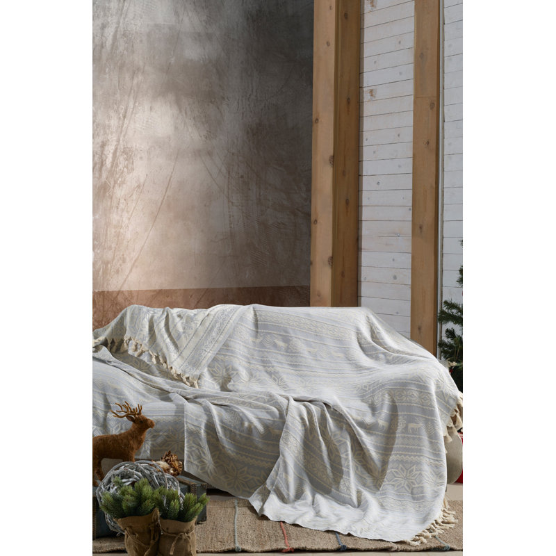 Courtepointe 100% coton Moneta, Gris clair