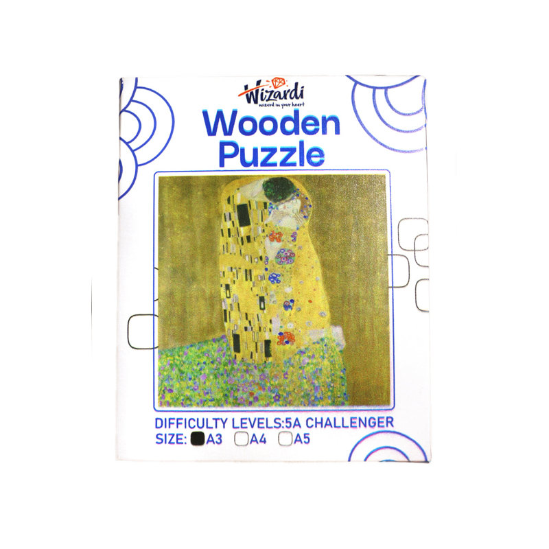 Le baiser d'après Gustav Klimt - puzzle en bois par Wizardi F07N9-7