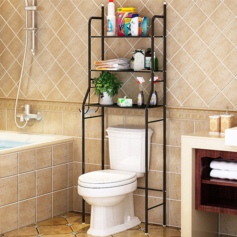 Otani Metall Freestanding Over The Toilet Storage, Black