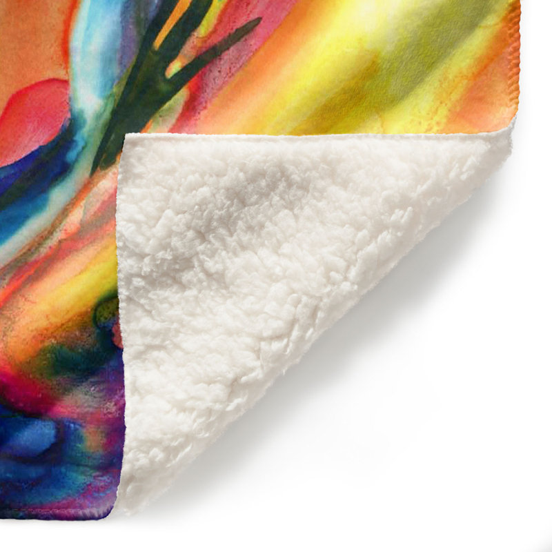 Couverture en sherpa doux avec fleur de l’âme 06, l 51 po x L 60 po