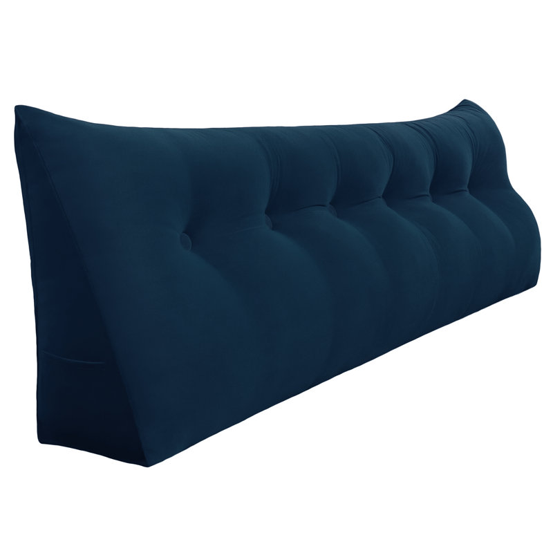 Triangular Backrest Cushion, Dark Blue, 50cm H x 160cm W