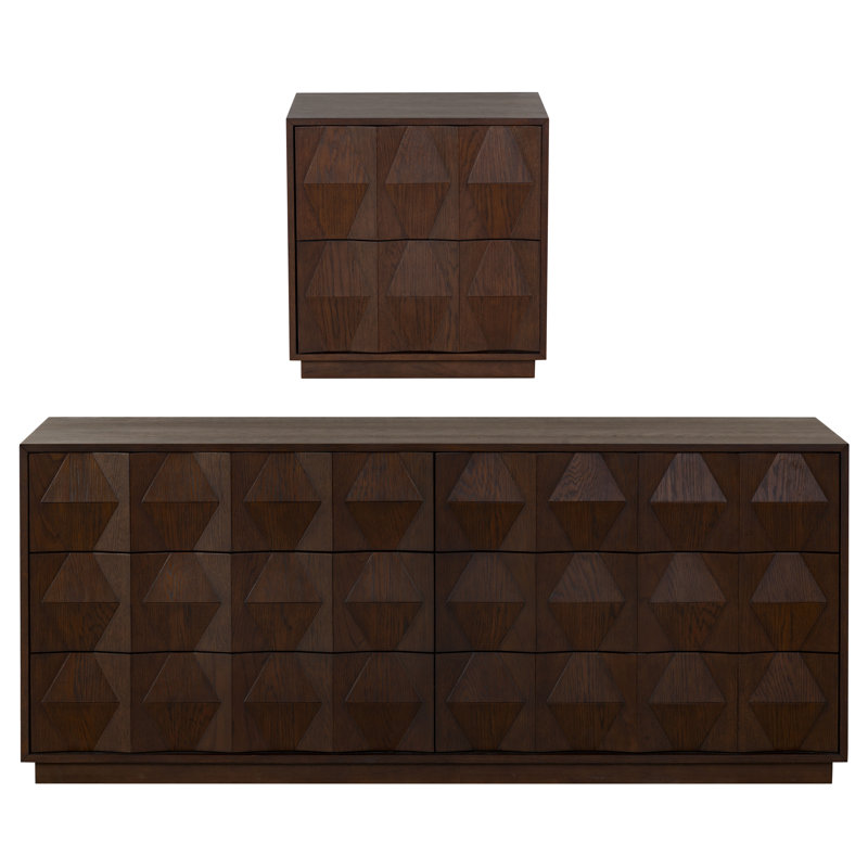 Occie 2 Piece Bedroom Set, Walnut