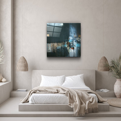 Elegant Decorative Tempered Glass Painting, 40 x 40 Inches | 100% Tempered Glass, Thickness: 0.16 Inches | UV Printing for Vibrant Colors & Durability | Perfect for Home Decor & Art Enthusiasts