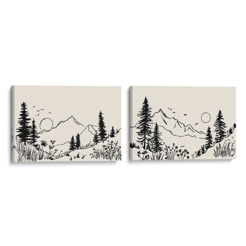 «Whispers of Pines», ensemble de 2 impressions, Toile tendue, 30 po x 20 po