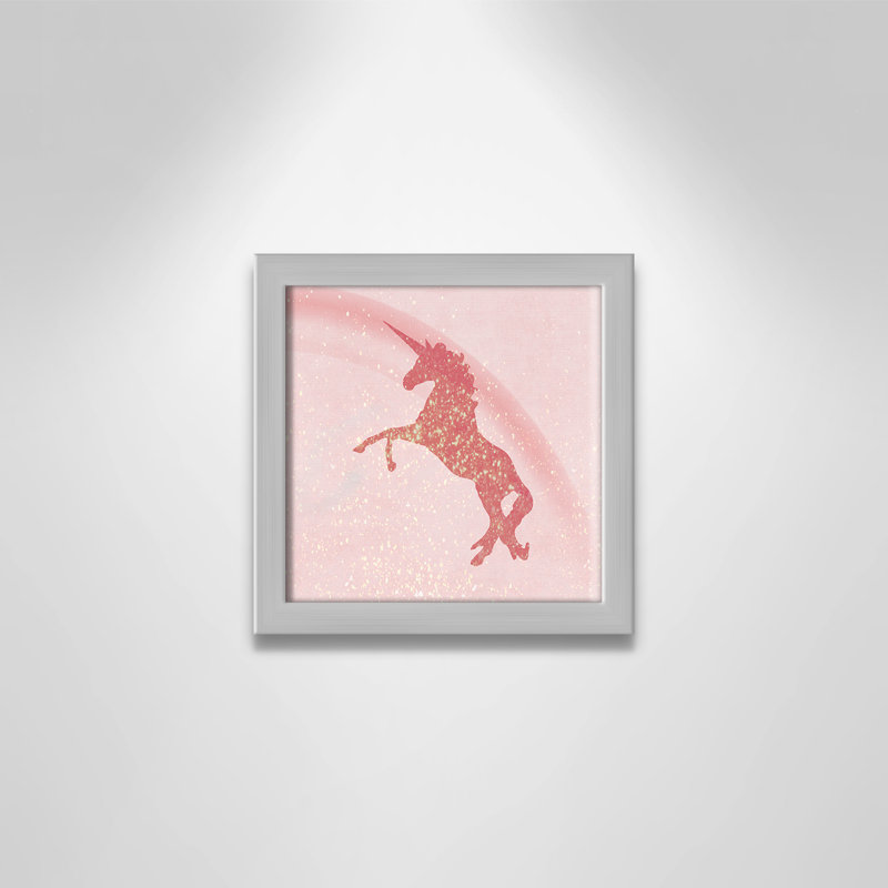 Paillettes licorne 2, H 9 po x l 9 po x P 1,19 po, Encadré de boîte argent