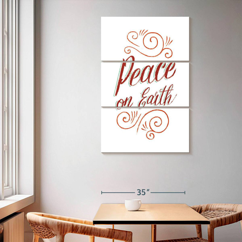 Tergel Peace On Earth Script, 65" H x 42" W