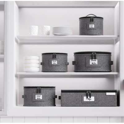 Storage Containers Hard Shell Box For Moving Dishes, Plate, Saucers, Dinnerware, Mugs, For Packing Fine China Storage Containers 5Piece Grey