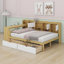 Lit de jour en L en bois avec armoires de rangement et tiroirs de rangement, lit multifonctionnel avec bureau d'étude-43212850-43212847
