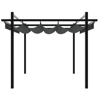 Garden Gazebo With Retractable Roof Aluminium