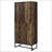 Rustic Oak And Gunmetal 8-Shelf Accent Cabinet-910401382