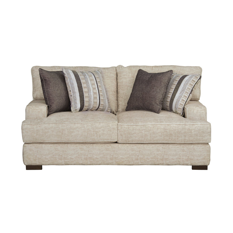 Causeuse fixe Amabella 78 po CAL117, Polyester beige