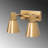 Elegant Gold Wall Lamp, Metal Body, 15.0 x 8.3 x 8.3 inches | Cap Diameter: 5.5 inches, Height: 5.1 inches | 2 x E27 Socket (Max 40W) | IP20 Rated, Scandinavian Design, Perfect for Glam Home Decor-15987240