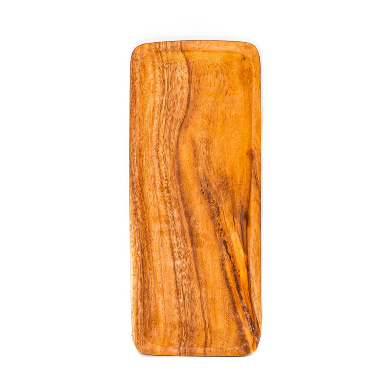 Long plateau rectangulaire en bois d'acacia