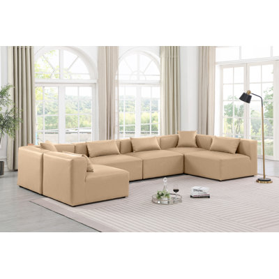 Canapé modulaire en similicuir 6 pièces Houswerth