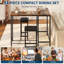 Ensemble de table de bar et de chaises 3 pièces, table de bar convertible en forme de L avec 2 tabourets et prises de courant, ensemble de salle à manger à hauteur de comptoir pour appartement et petite cuisine-343106004