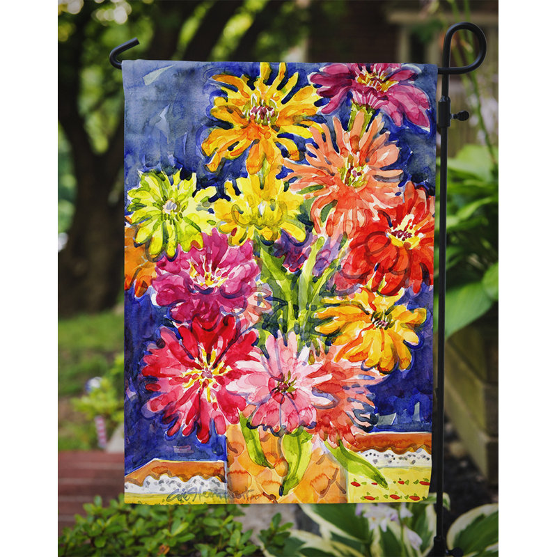 Drapeau de jardin 2 côtés gerber marguerites