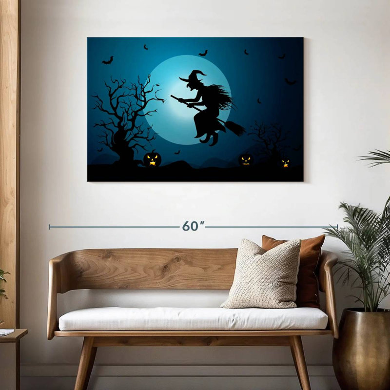 Sorcière d'Halloween, H 30 po x l 45 po